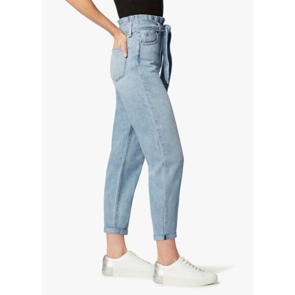 JOES JEANS Brinkley High Rise Paperbag Jeans Self Tie Waist Loose Fit Light Wash - Picture 14 of 14